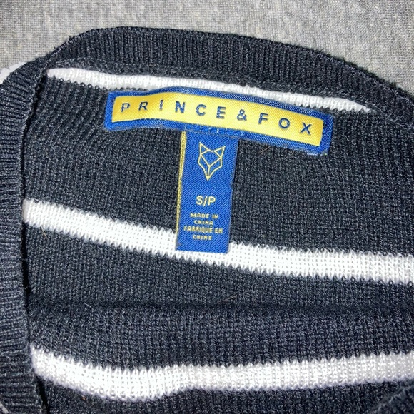 Prince & Fox Size Small Long Sleeve Striped Crop Top - Picture 2 of 3